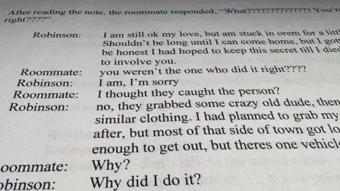 Exclusive Conversation Thread Between Charlie Kirk Suspect and Co-resident