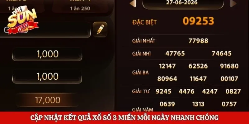 Cập nhật kết quả xổ số 3 miền mỗi ngày nhanh chóng