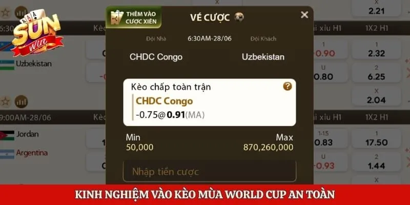 Kinh nghiệm vào kèo mùa World Cup an toàn
