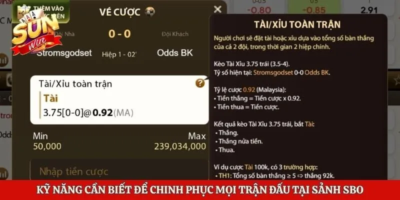 Kỹ năng cần biết để chinh phục mọi trận đấu tại sảnh SBO 