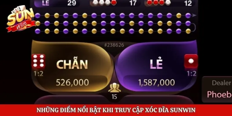 Những điểm nổi bật khi truy cập xóc đĩa Sunwin