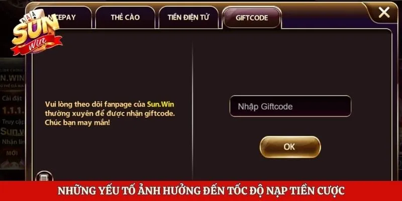 Những yếu tố ảnh hưởng đến tốc độ nạp tiền cược