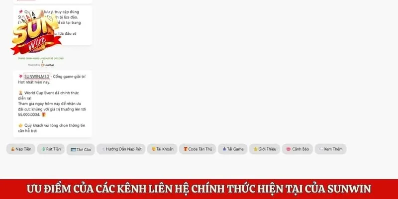 Ưu điểm của các kênh liên hệ chính thức hiện tại của Sunwin