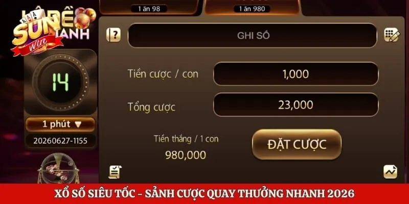 Xổ Số Siêu Tốc - Sảnh Cược Quay Thưởng Nhanh 2026